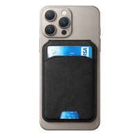 Phone case with orange back and Jet Black card holder on a white background